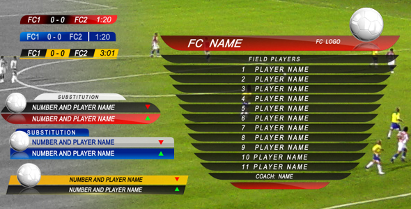Soccer Graphic Package - Gói hiệu ứng tên đội, tỷ số,... bằng Affter Effects