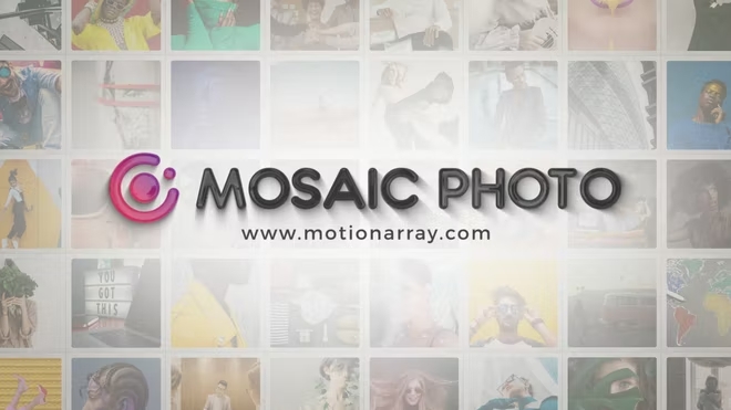 Nhiều ảnh ghép vào thành logo - Photo Mosaic Logo Reveal By Blue_Rain